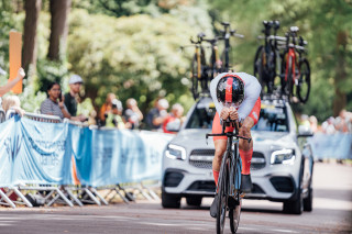 Dan Bigham in the time-trial for England at the 2022 Commonwealth Games