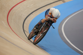 Anna Morris in the women's IP at the UCI 2024 Tissot Track World Championships