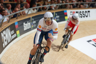 Joe Truman in the men's sprint at the 2024 UCI Tissot Track World Championships