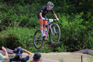 Evie Richards competing at the Paris 2024 Olympic Games