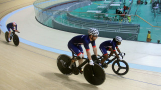 ParalympicsGB's Jody Cundy and Kadeena Cox train at the Rio Olympic Velodrome ahead of the Paralympic Games