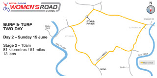 British Cycling Women's Road Series CDNW Surf 'n' Turf course map - day two