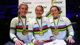 Capewell, Finucane and Marchant make history with women&rsquo;s team sprint world title